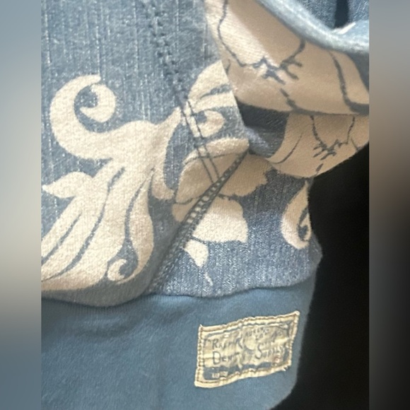 Denim & Supply Ralph Lauren Denim Blue Floral Hoodie Pullover - XXL - Picture 3 of 5